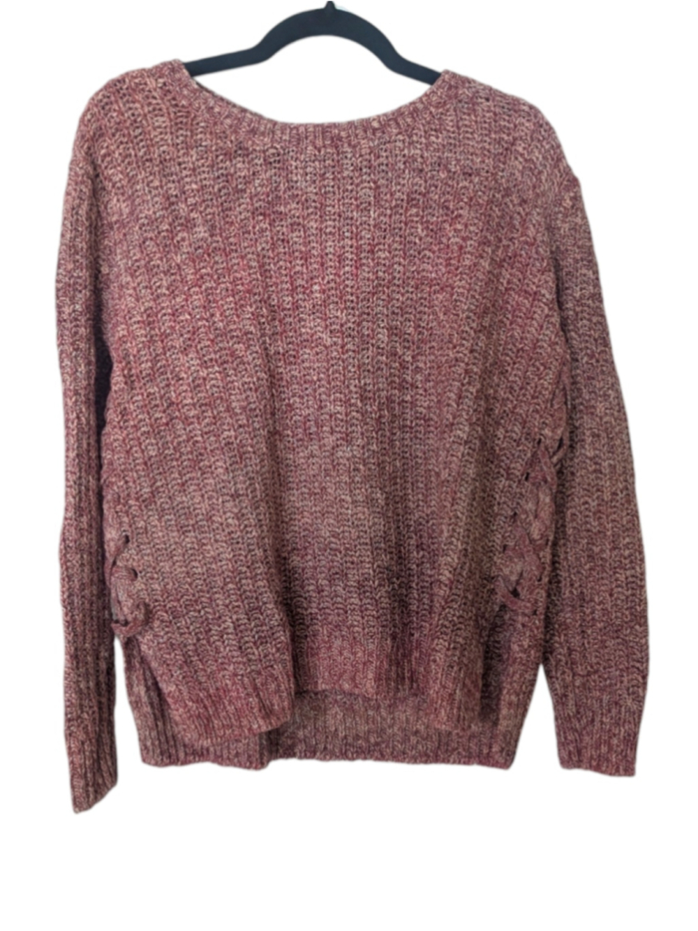 Lucky Brand Pink Marled Knit Crew Neck Sweater Large